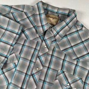 Wrangler Western Fashion Snap Shirt Plaid Short Sleeve‎ 3XL
